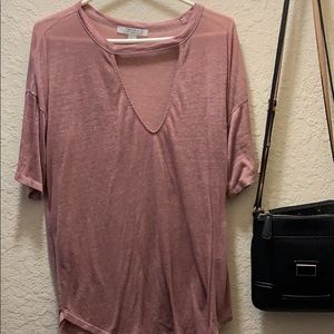 Pink, long, shirt sleeved shirt